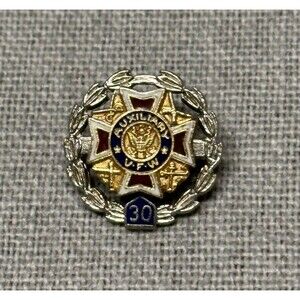Vintage Sterling VFW AUXILIARY 30 Year Member Pin Veterans of Foreign Wars